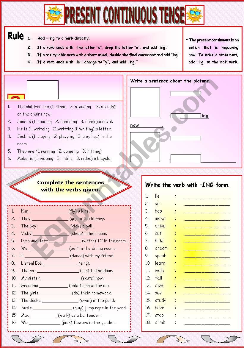 Present Continuous worksheet