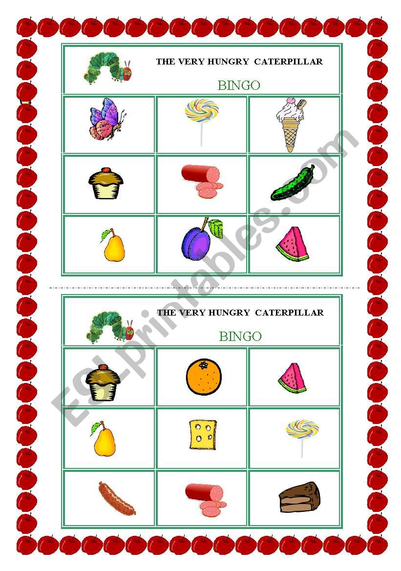 THE VERY HUNGRY CATERPILLAR - BINGO (2 pages)