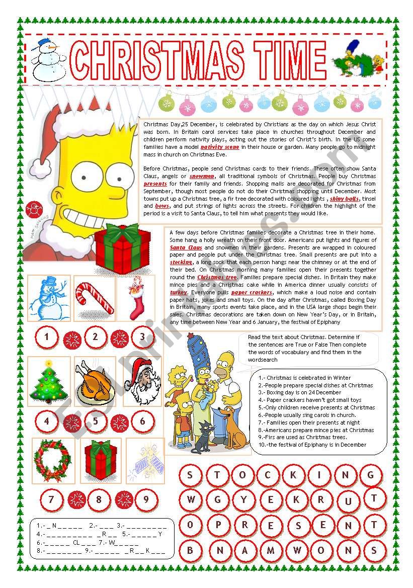 CHRISTMAS TIME worksheet
