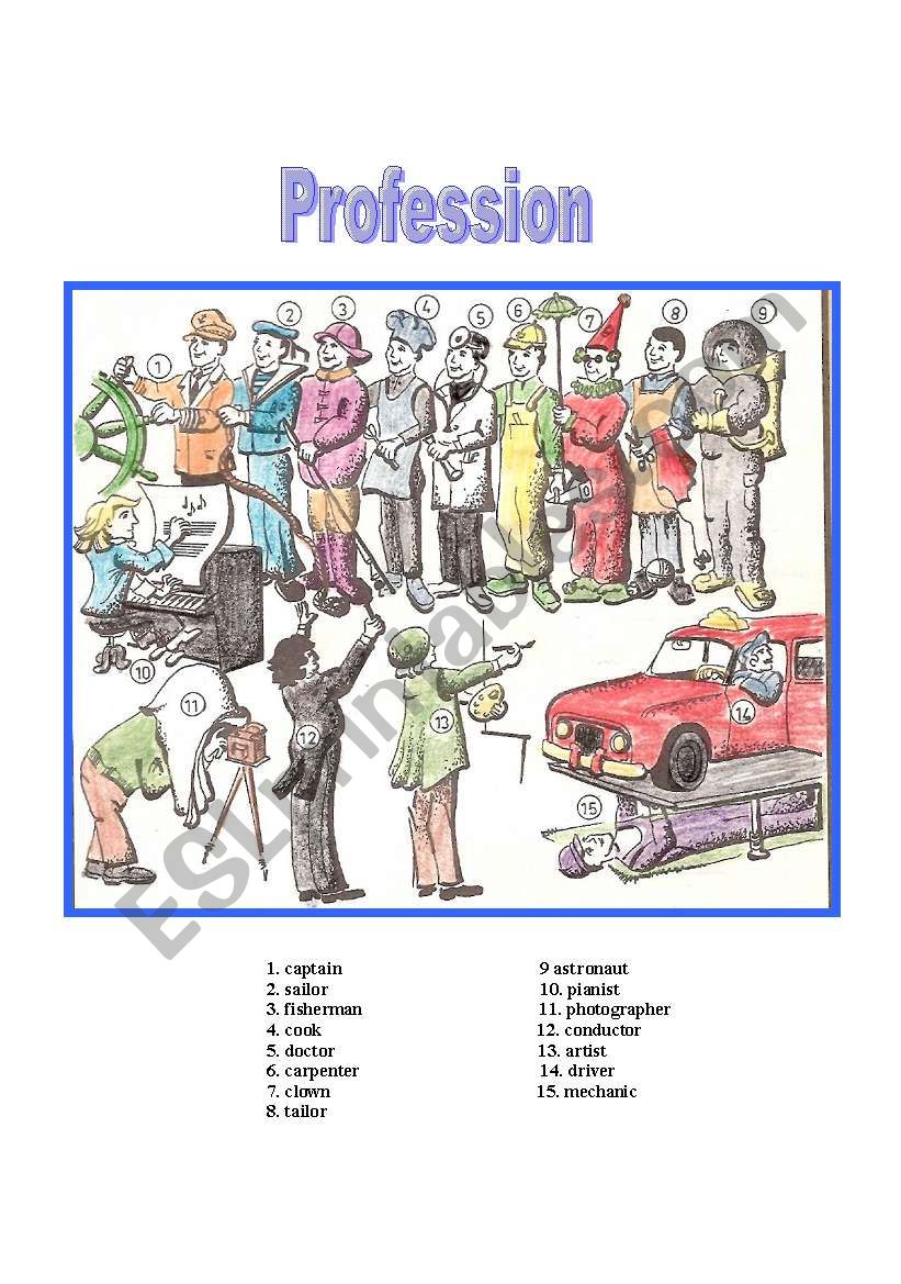 Professions. worksheet