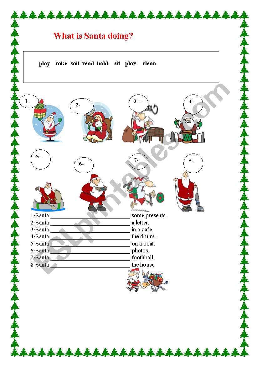 what is santa doing? worksheet