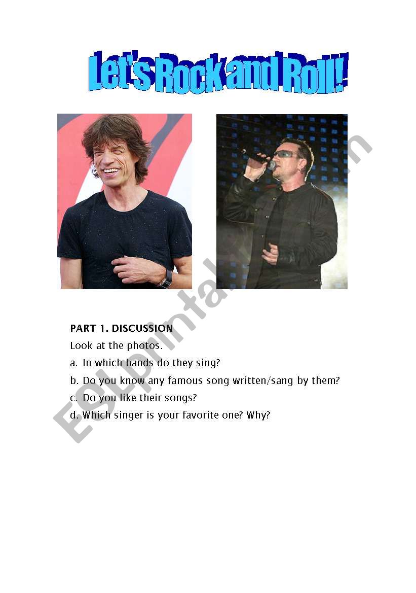 English worksheets: LET´S ROCK AND ROLL!