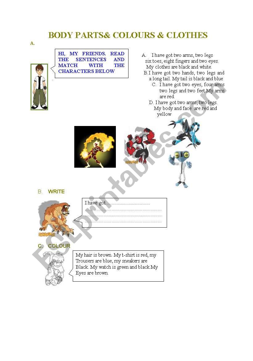 revision with ben ten worksheet