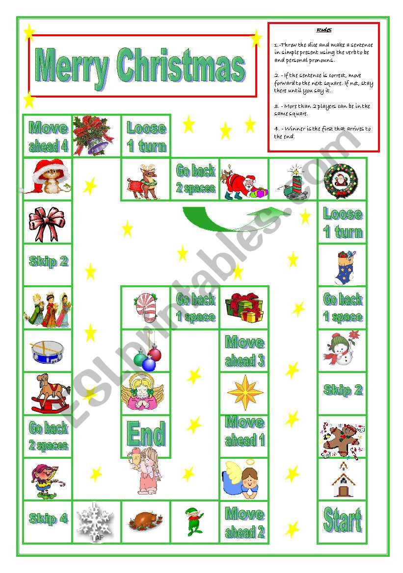 CHRISTMAS BOARDGAME worksheet