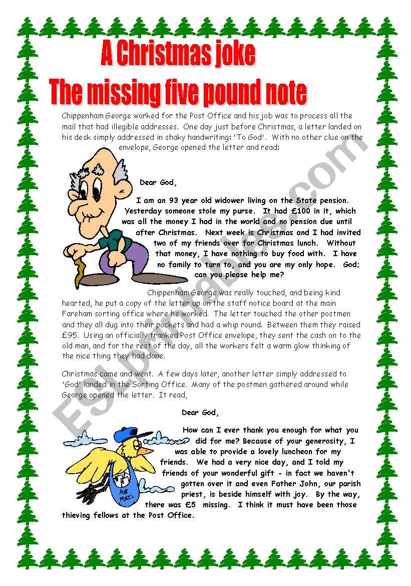 A Christmas joke  worksheet