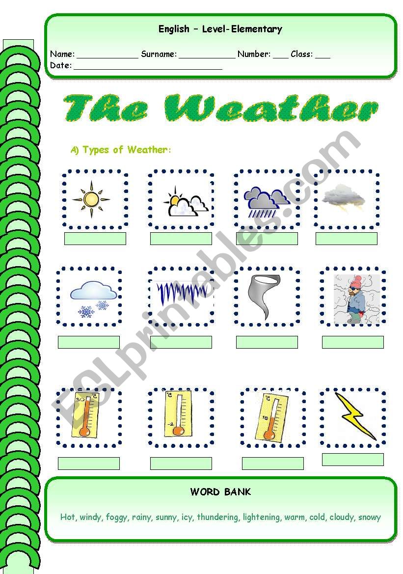 The Weather worksheet