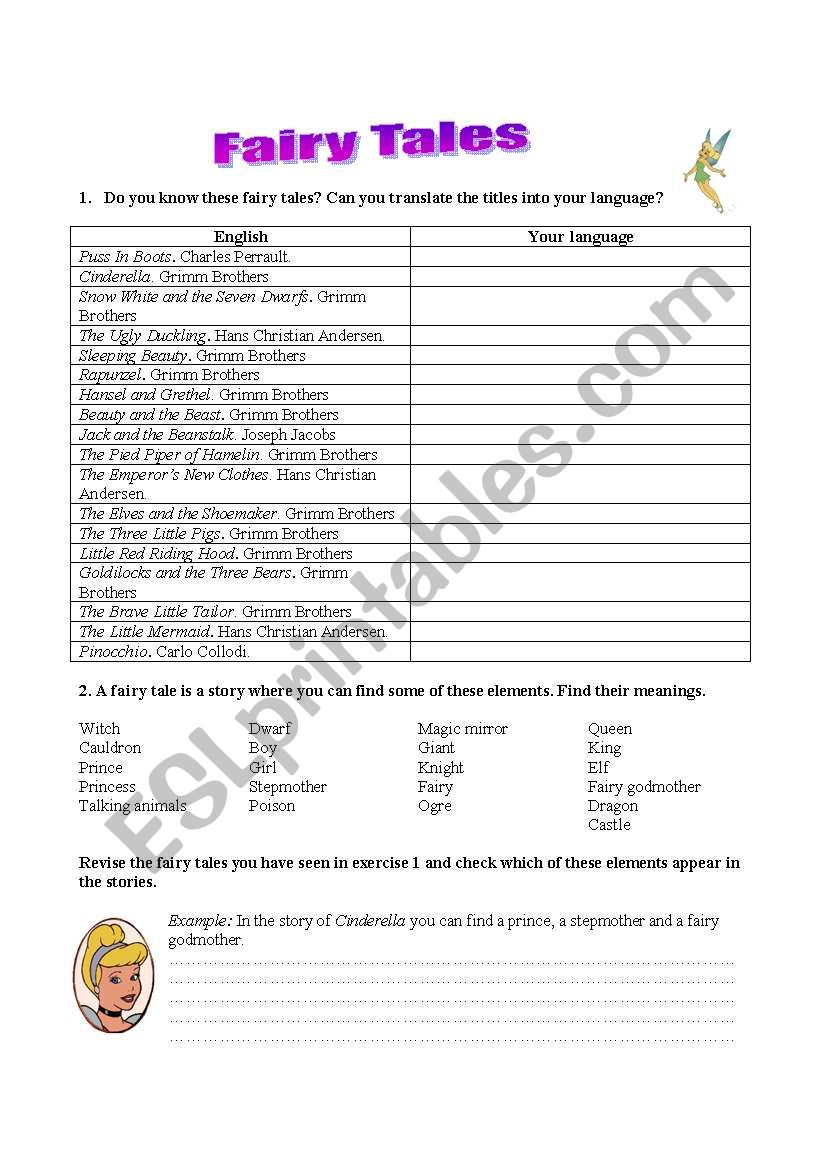 Fairy Tales worksheet