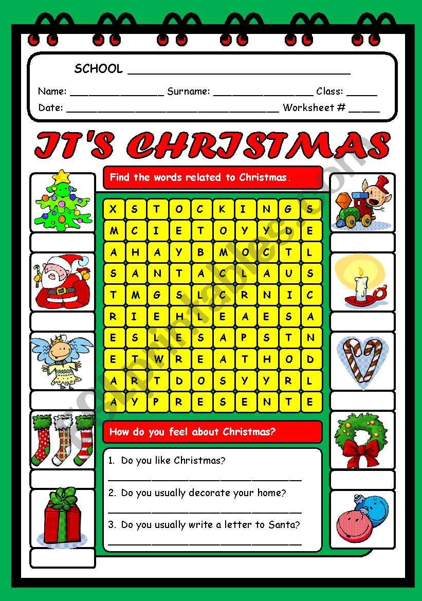 IT´S CHRISTMAS ESL worksheet by evelinamaria