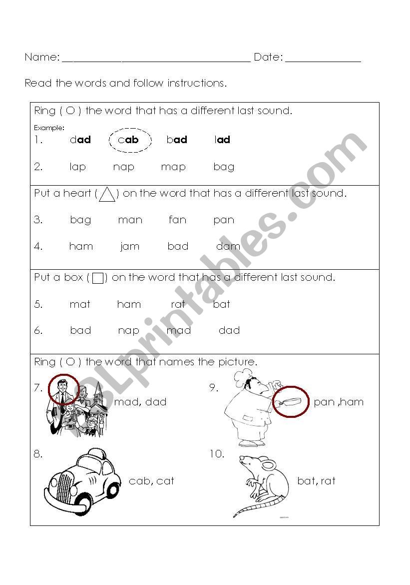 cvc a worksheet