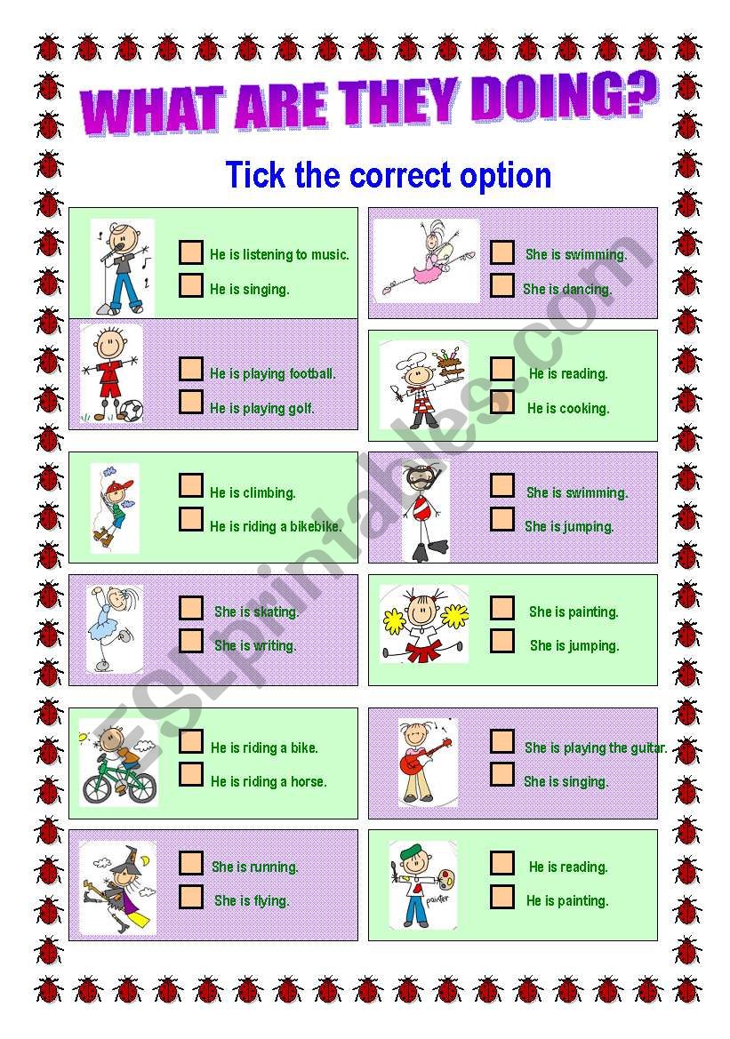 PRESENT CONTINUOUS worksheet