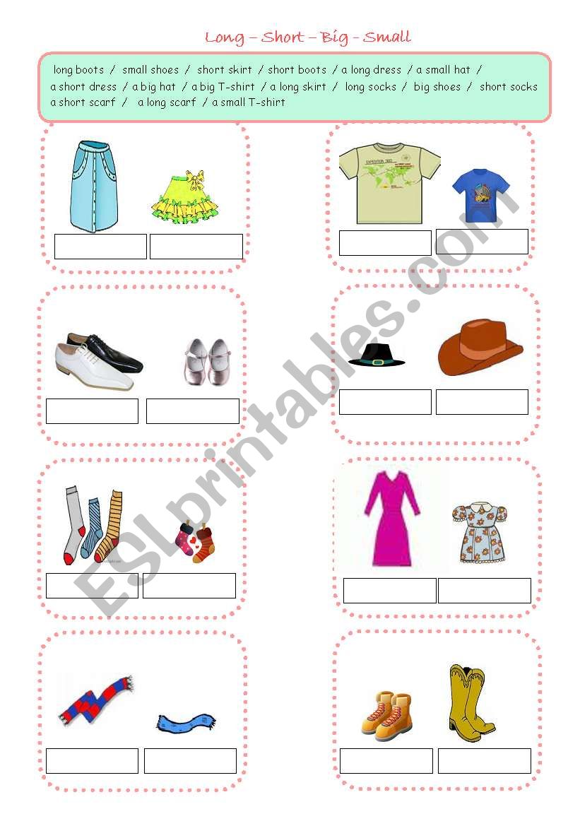 Clothes worksheet