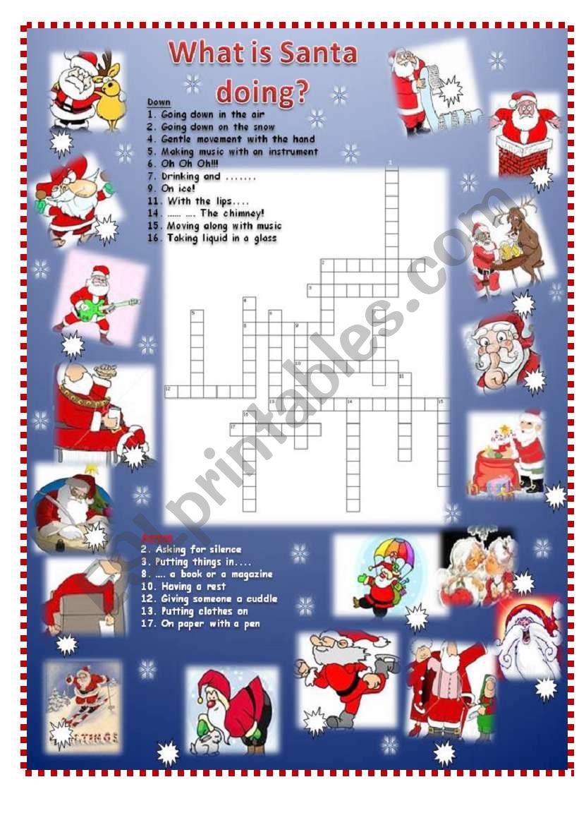 WHAT IS SANTA DOING? Crossword