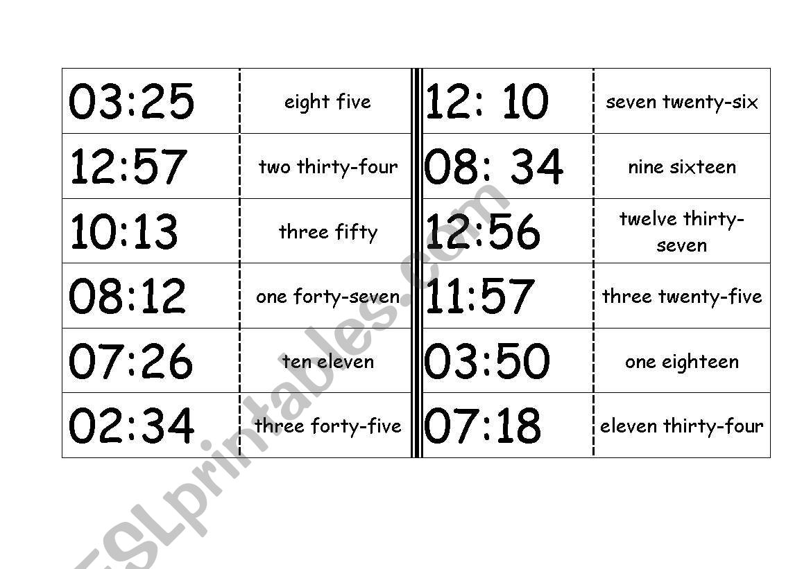 Domino - The Clock worksheet