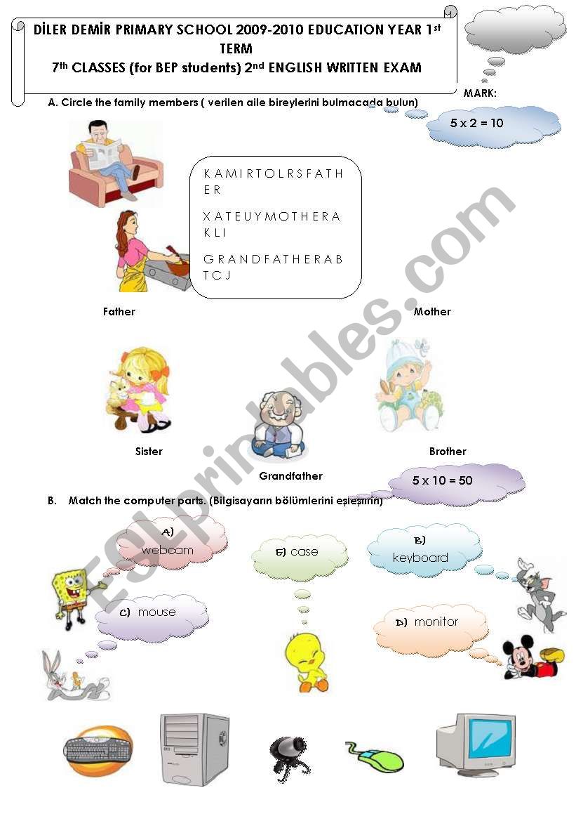 7th Grade Bep Exam worksheet