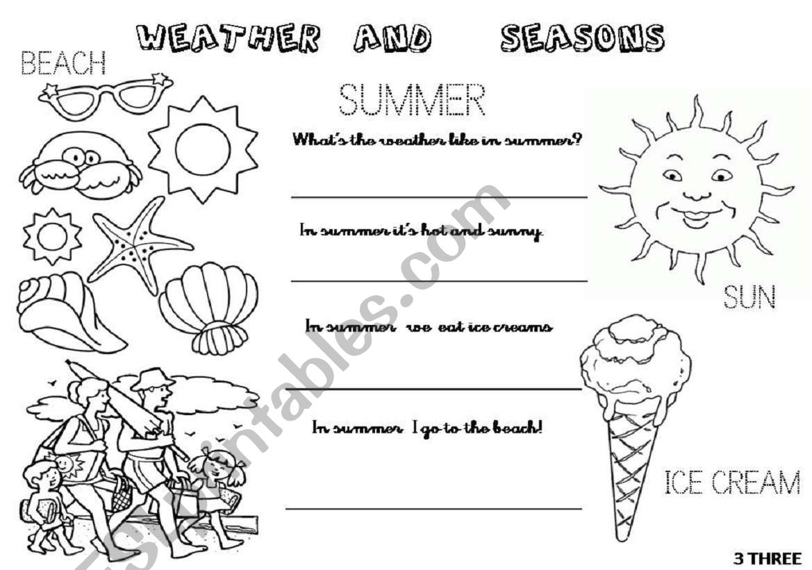 Whats the weather like in spring and in summer? (2 worksheets) 2/4