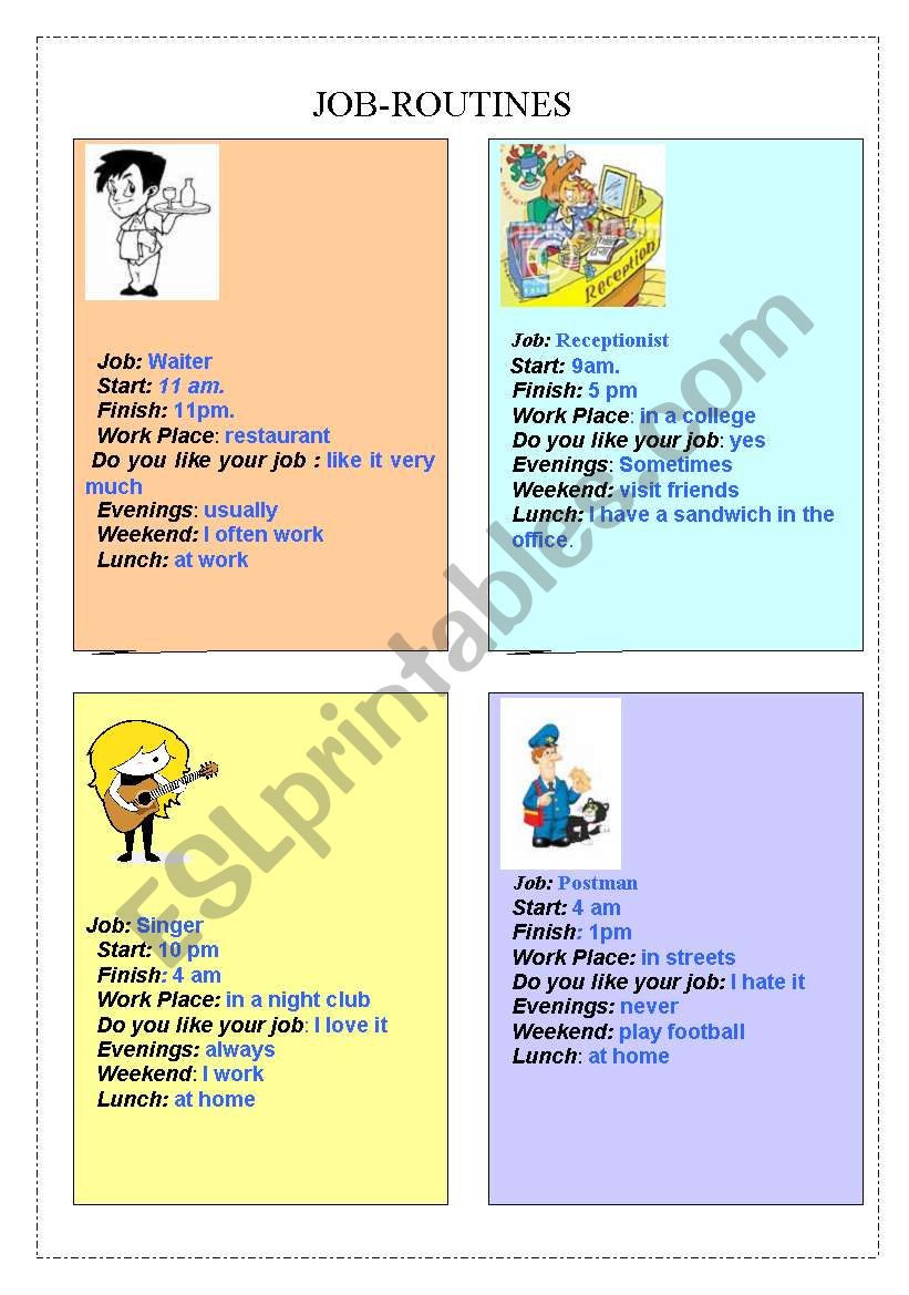 Part1- Job Routines (Present Simple)