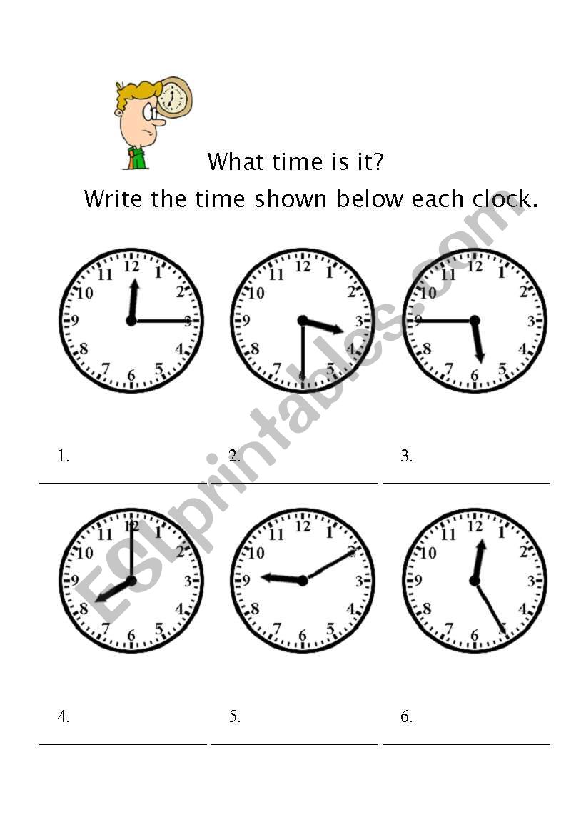 Telling the time worksheet