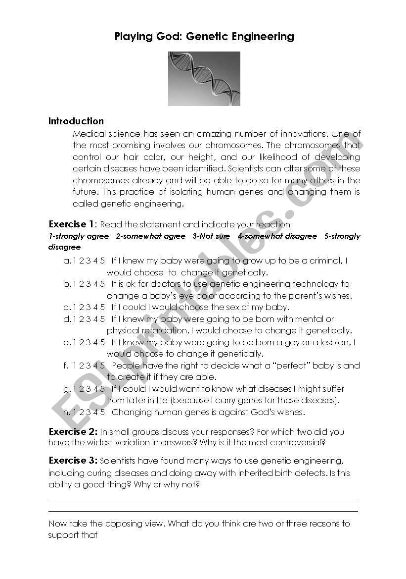 Playing God: Genetic Engineering Discussion Starter