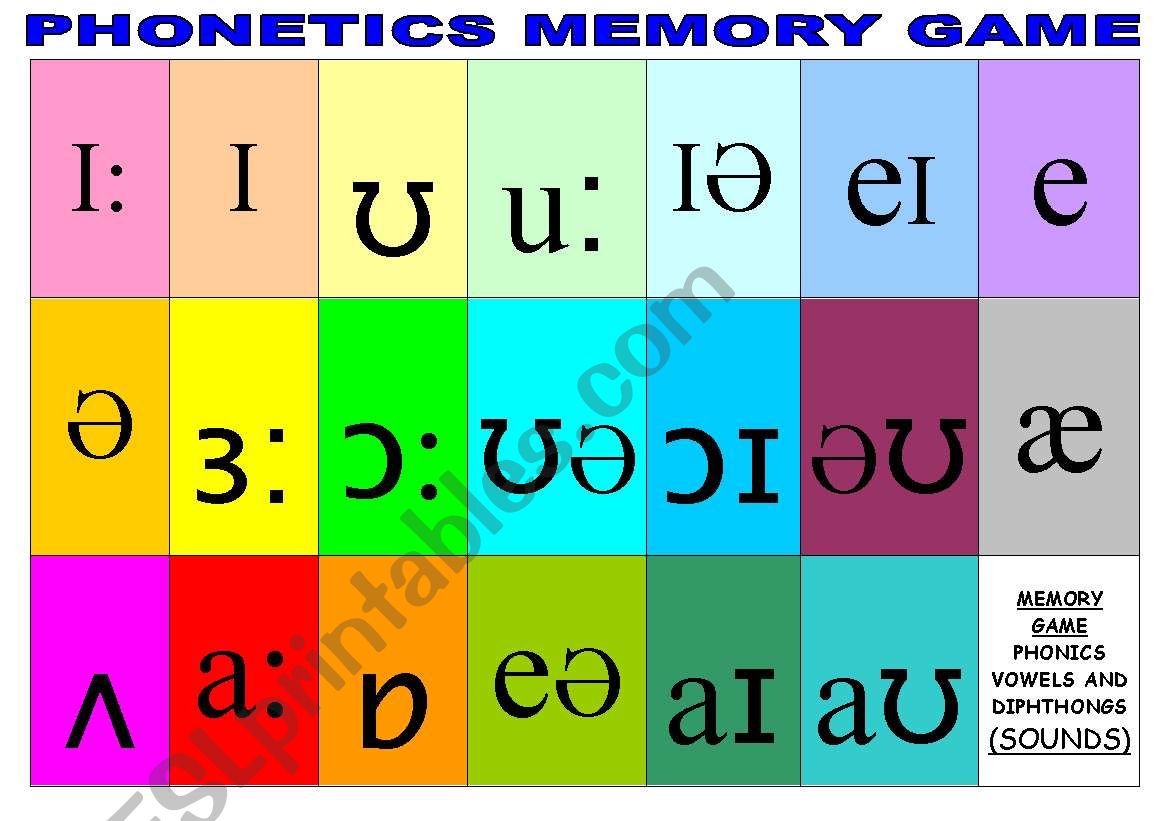 PHONETICS MEMORY GAME (2 PAGES)