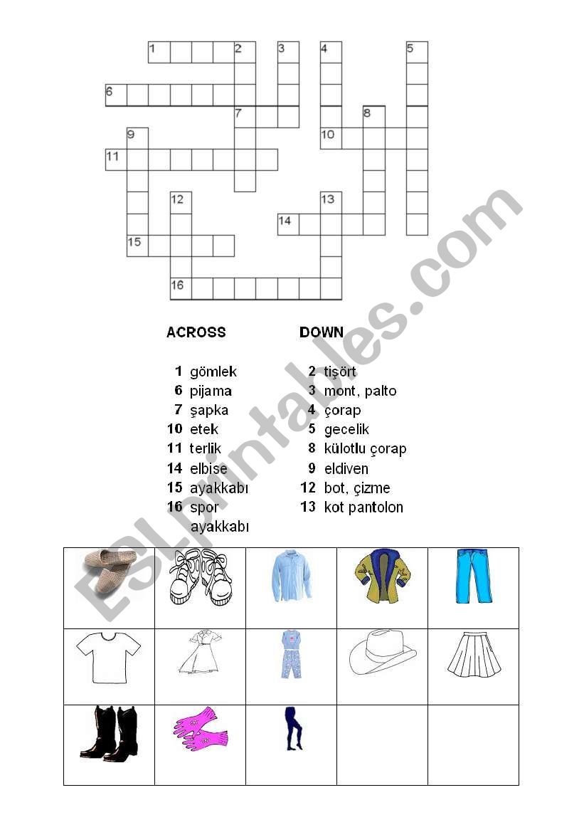 clothes puzzle worksheet