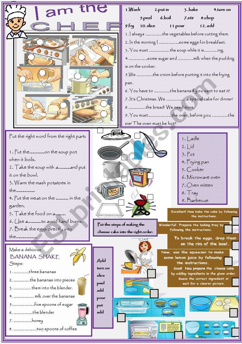 I am the chef!!!!  worksheet