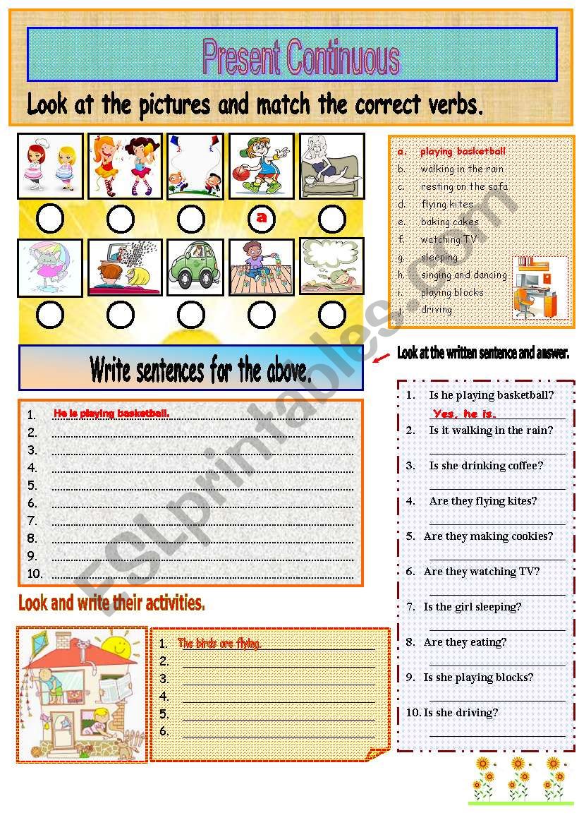 Present Continuous - Exercise worksheet