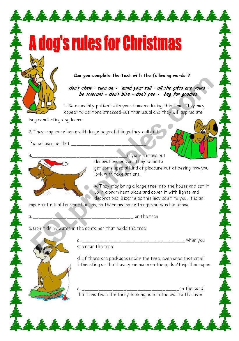 A dogs rules for Christmas / 2 pages