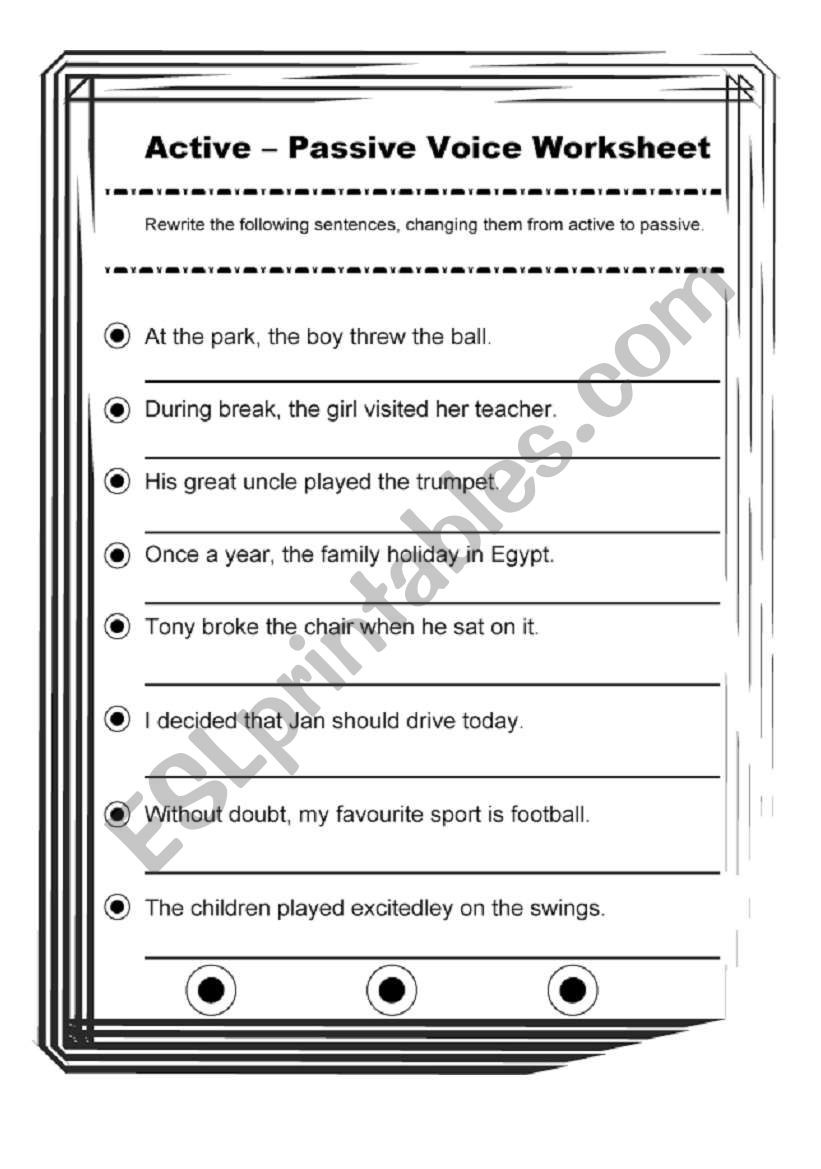 Active Voice worksheet