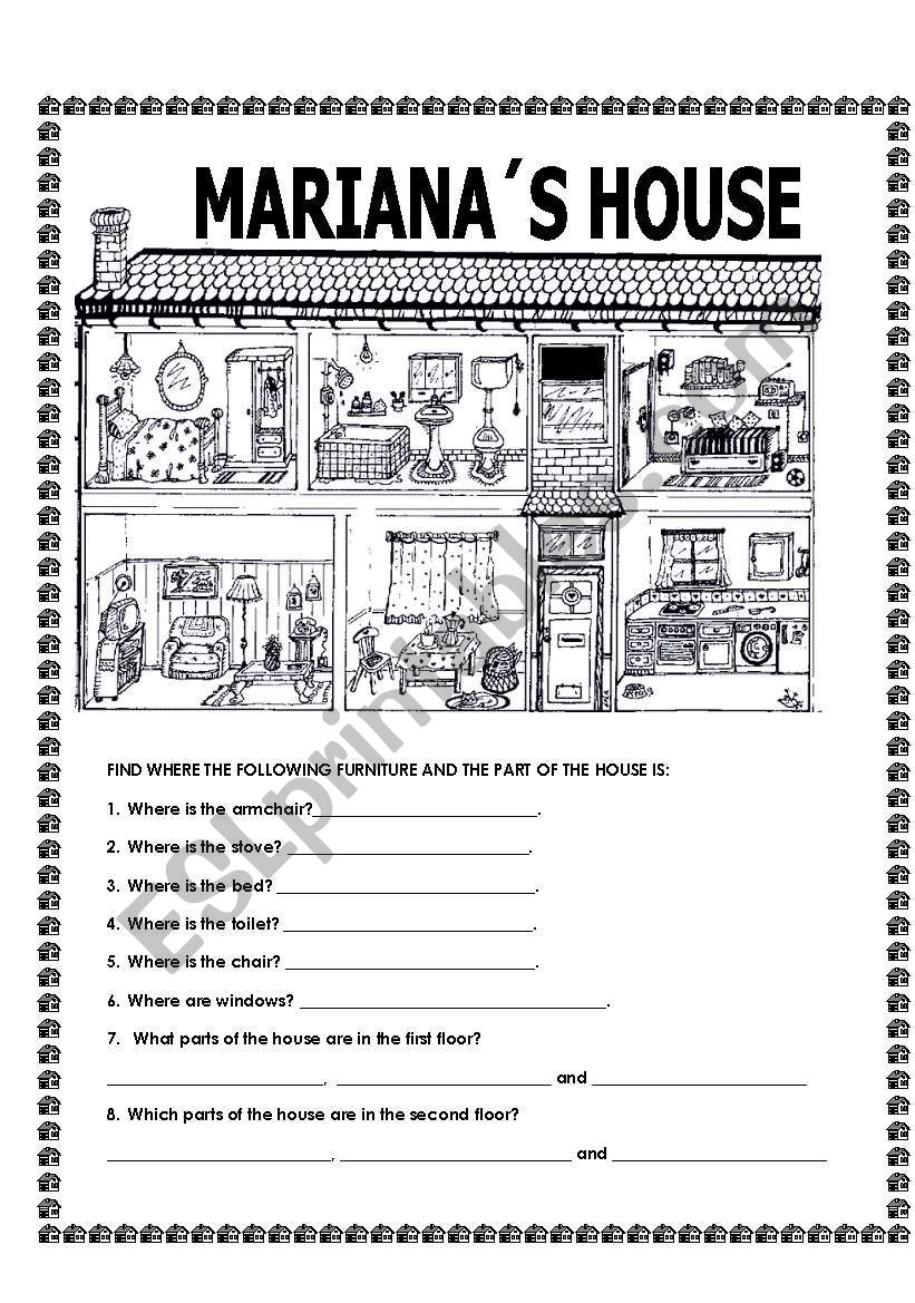 MARIANA ´S HOUSE - ESL worksheet by bmwgordita