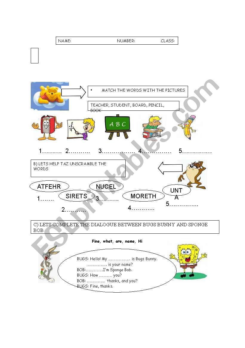 EXAM worksheet