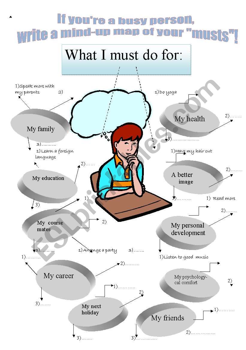 Modal verb MUST worksheet