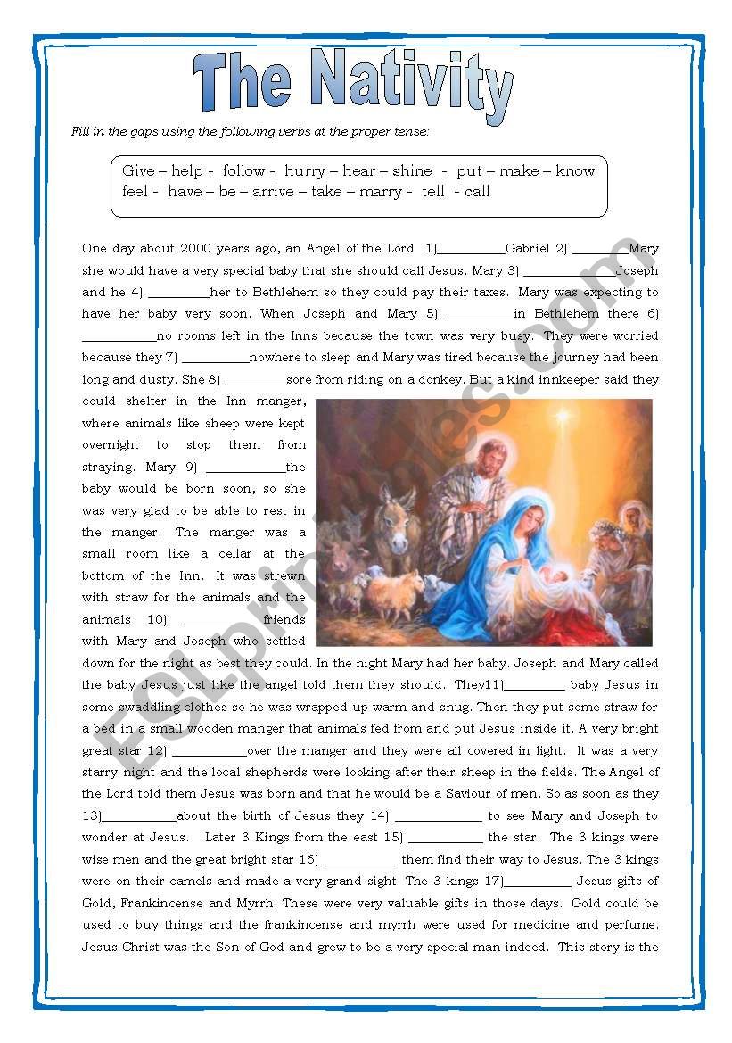 nativity story (fill- in- the- gaps)