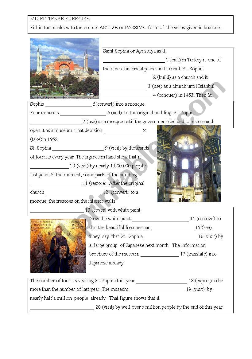 Saint Sophia- Hagia Sophia worksheet