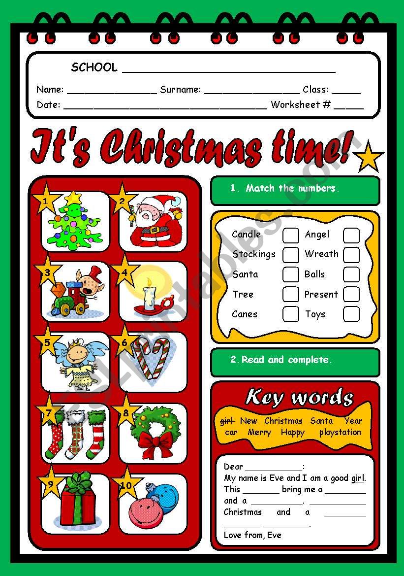 ITS CHRISTMAS TIME worksheet