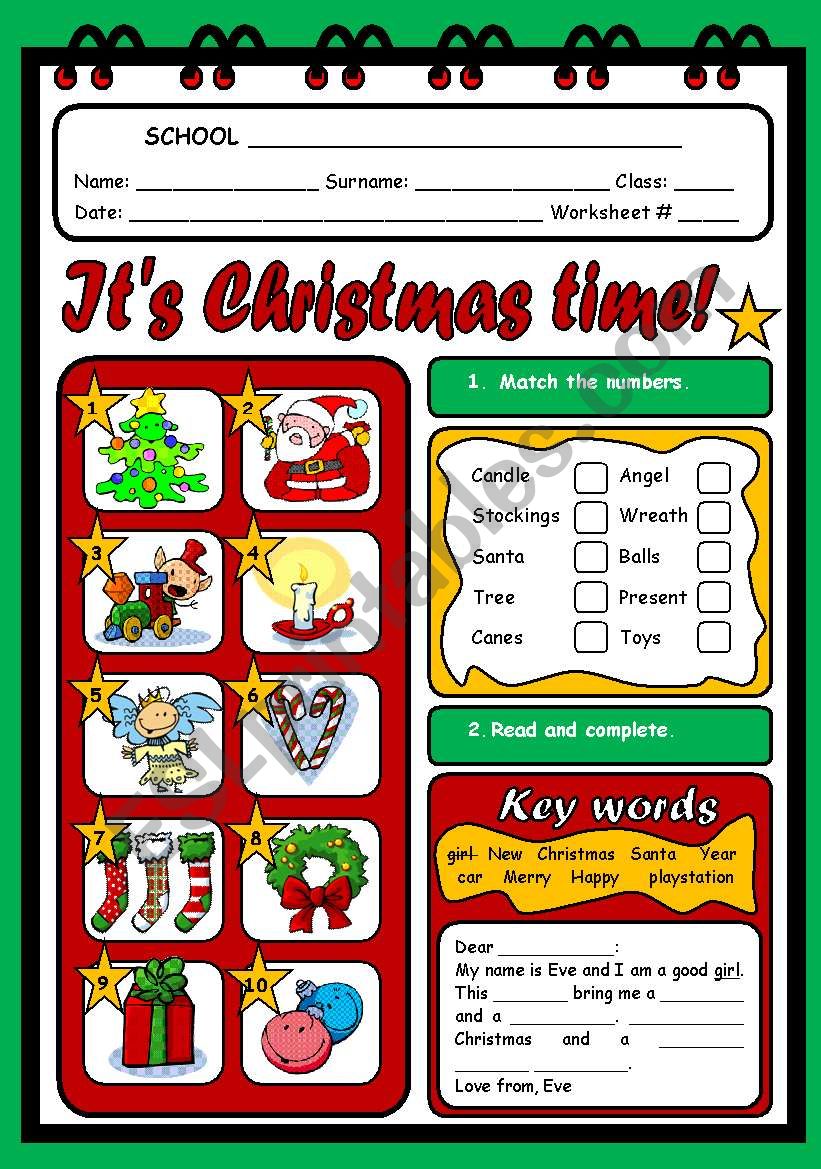 ITÂ´S CHRISTMAS TIME worksheet