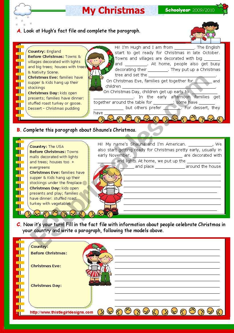 Christmas Set  (8)  -  Writing a short text: 