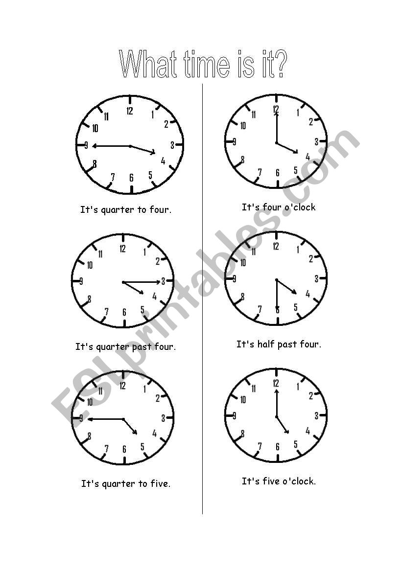 what time is it? worksheet