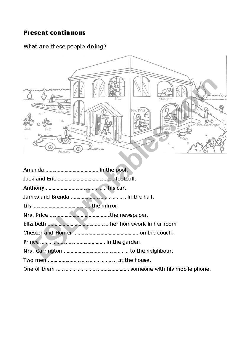 present continuous ex 1.0 worksheet