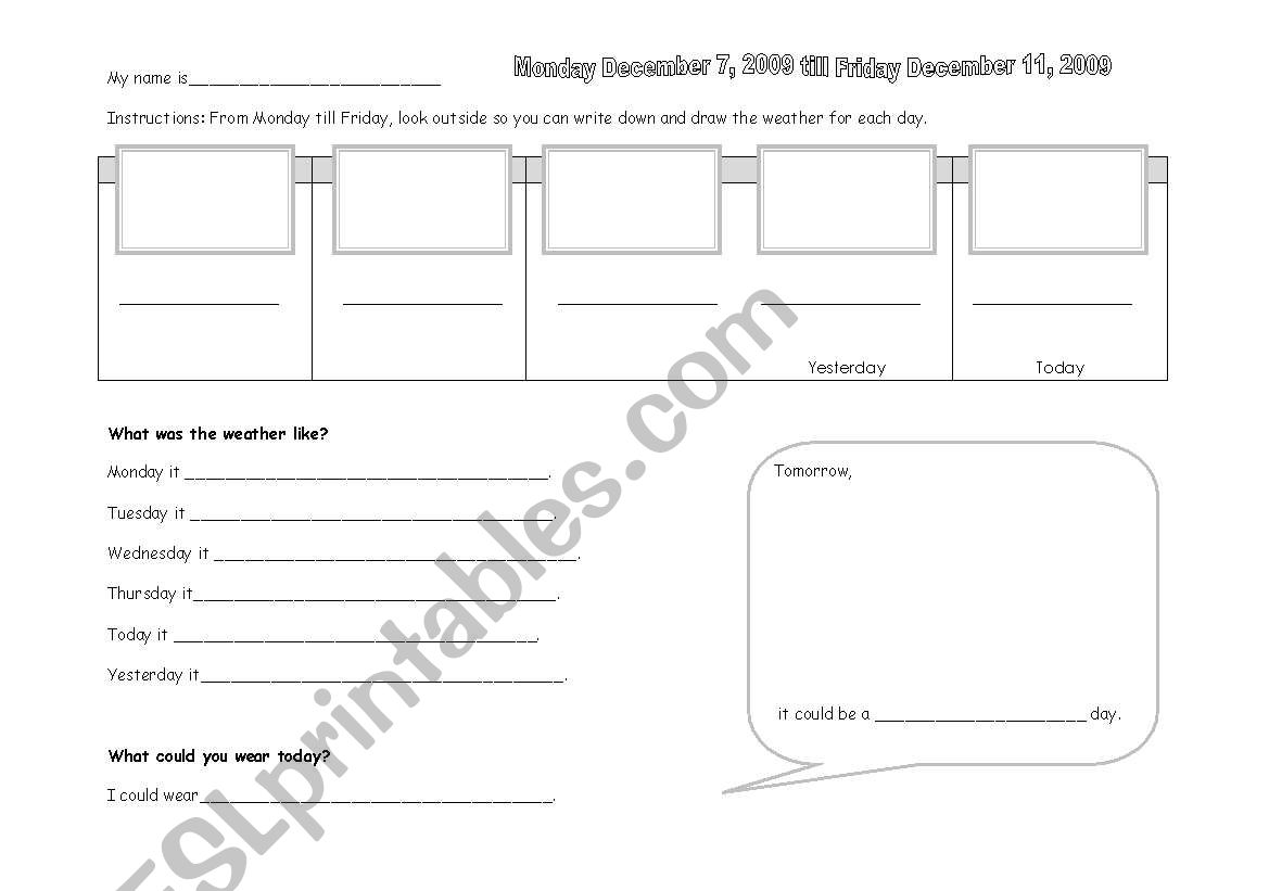 Weather  worksheet