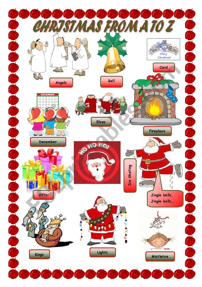 CHRISTMAS FROM A TO Z worksheet