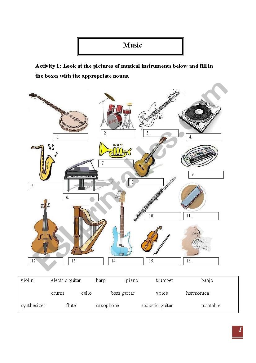 Music (instruments and genres)