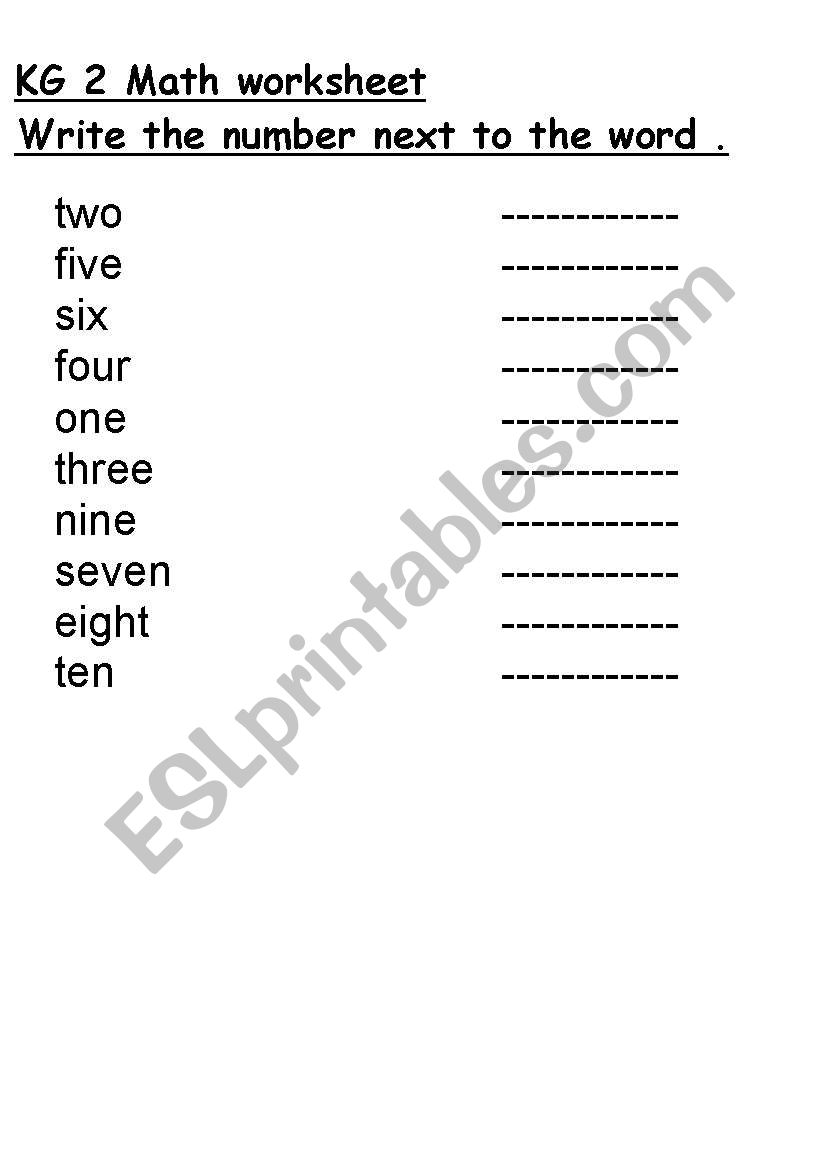 reading numbers worksheet