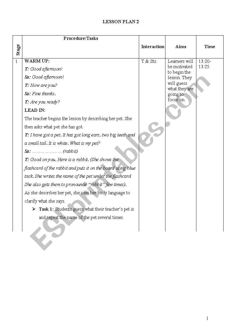 lesson plan worksheet