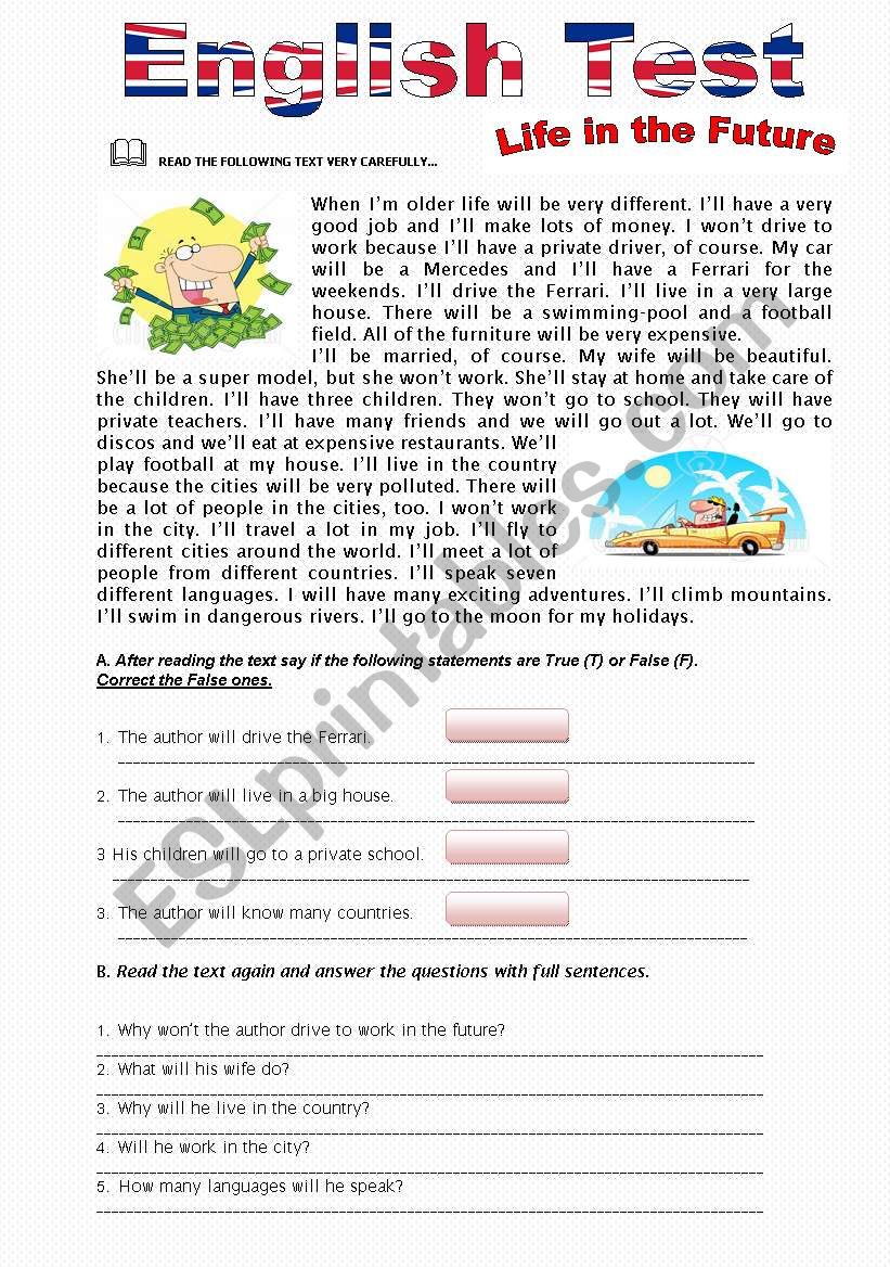 Test Life in the Future worksheet