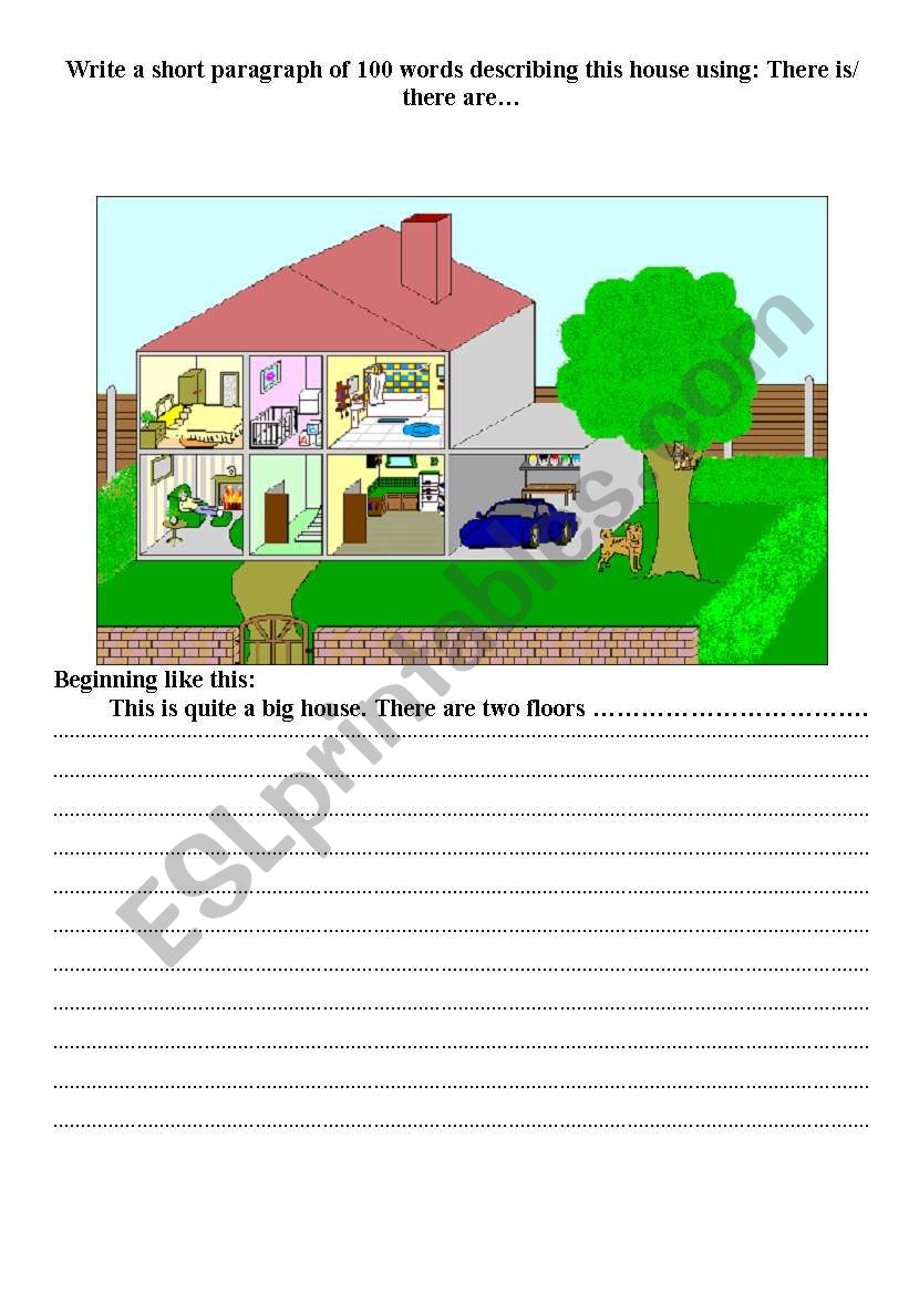 Describing a house worksheet