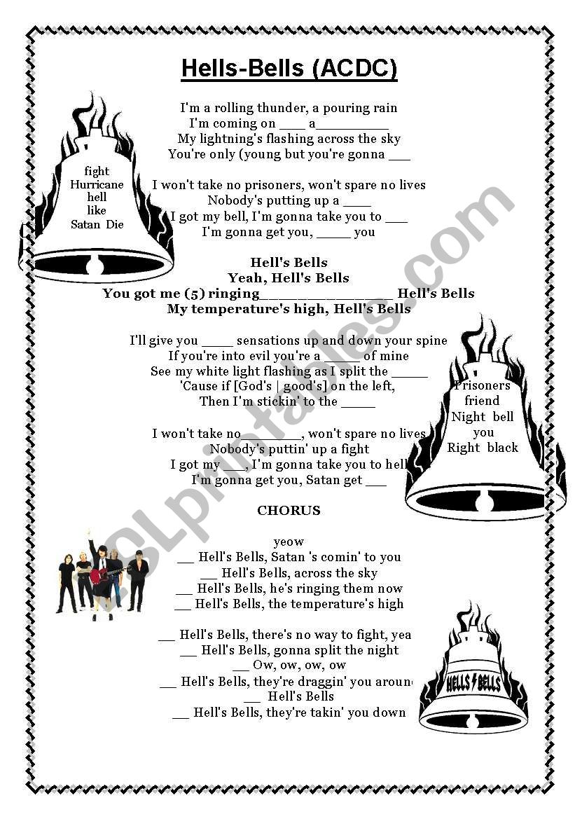 Hells Bells by ACDC worksheet