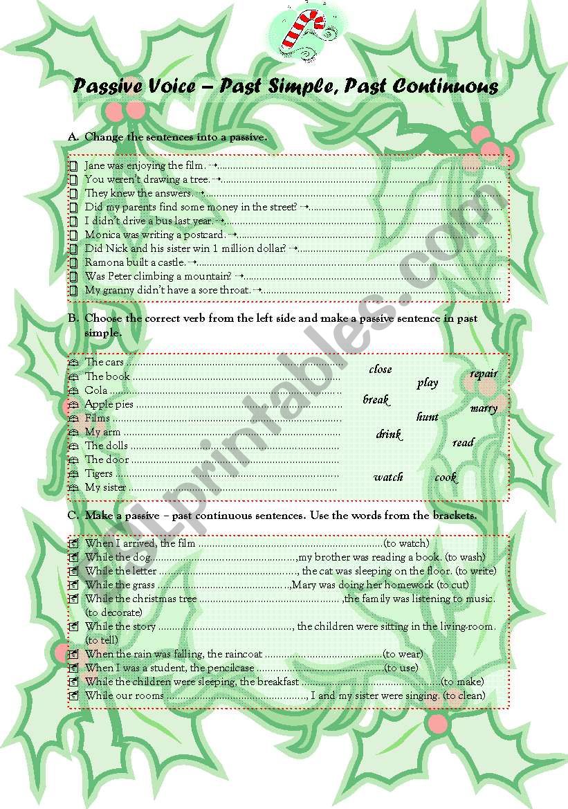 Passive Voice - Past Simple and Past Continuous