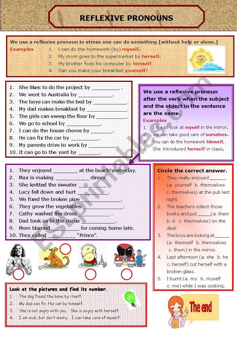 REFLEXIVE PRONOUNS worksheet