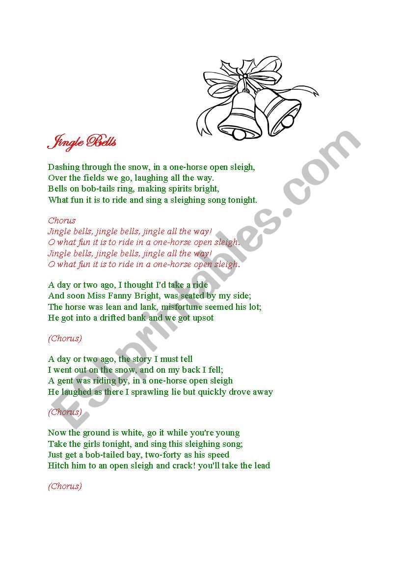 Jingle bells worksheet