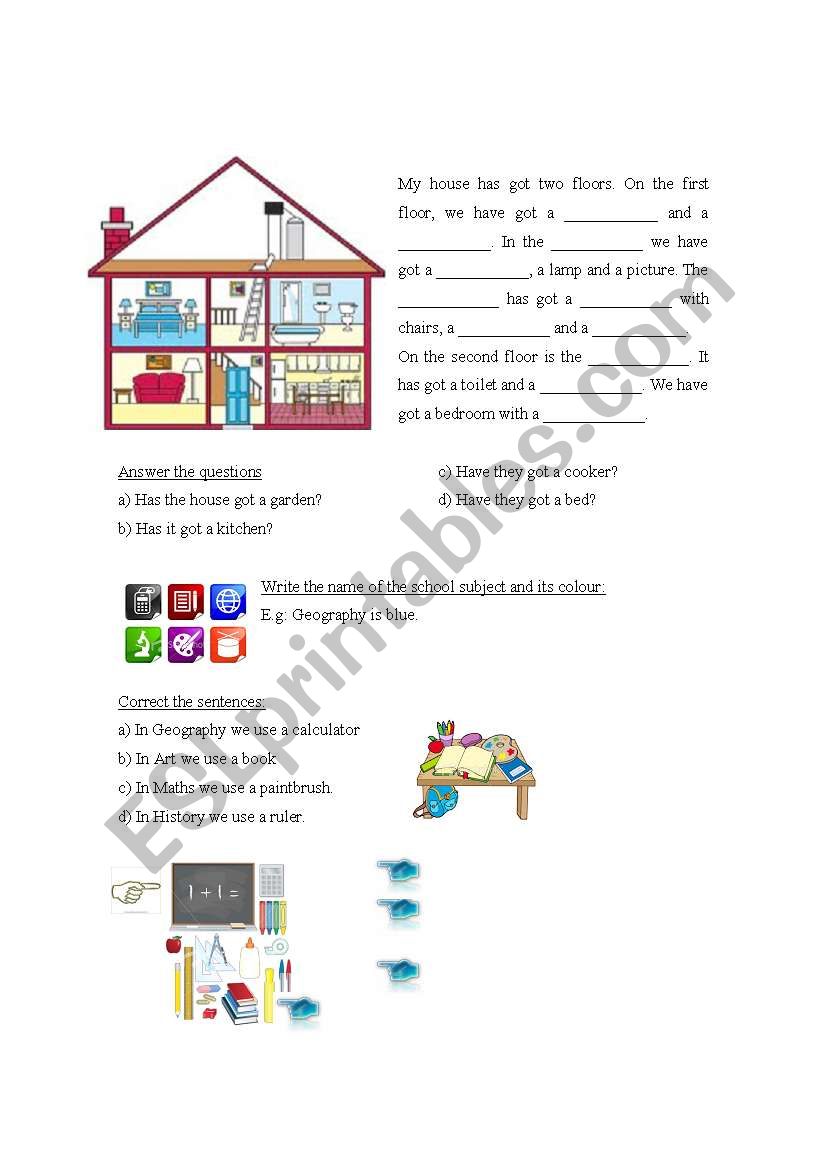 PARTS OF THE HOUSE - CLASSROOM OBJECTS